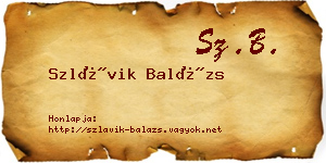 Szlávik Balázs névjegykártya
